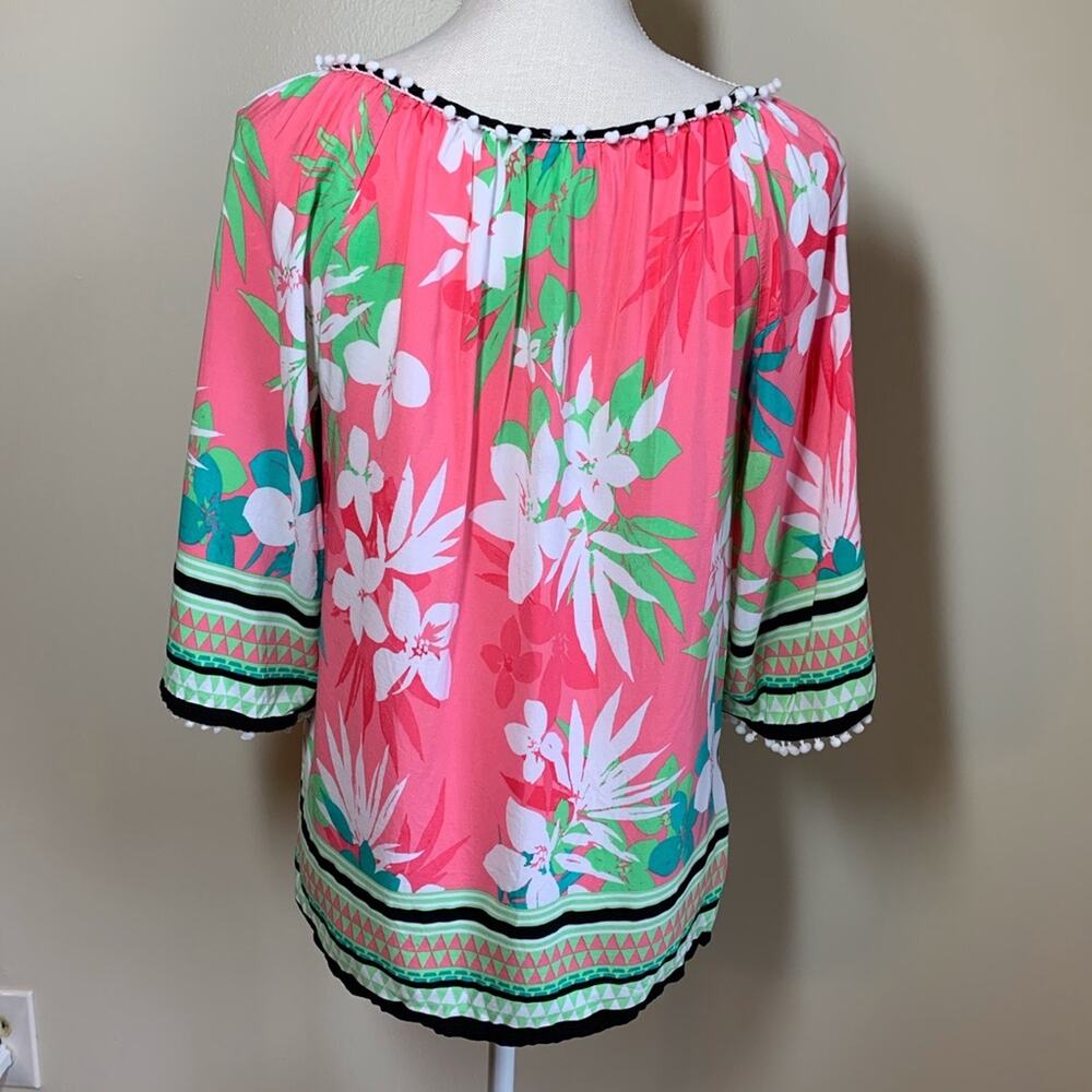 Ruby Rd Pink And Green Tunic Top Size Psmall - image 3
